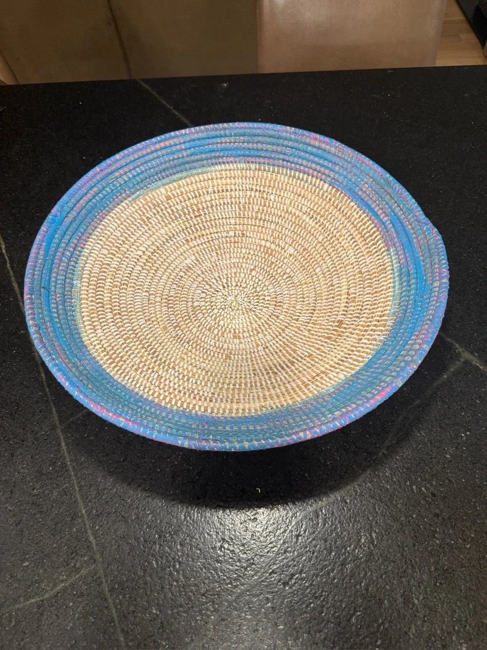 Beautiful large 18.5-inch handwoven  basket, wall hanging